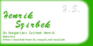 henrik szirbek business card